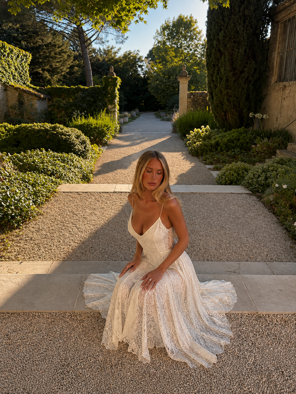 White Lace Midi Dress.