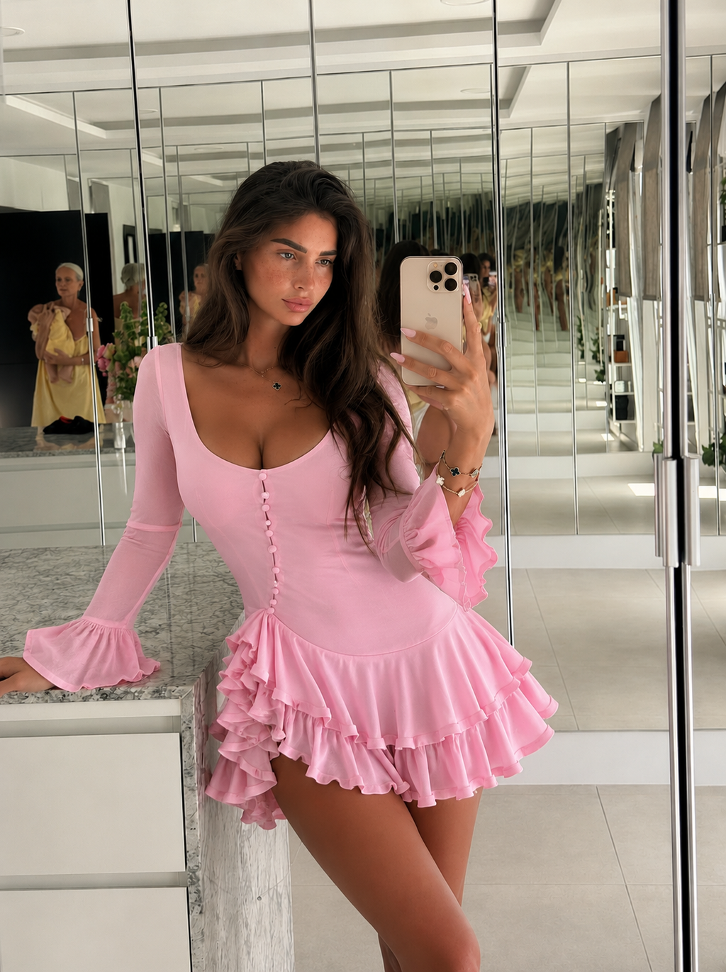 New Bali style mini dress pink 🌸