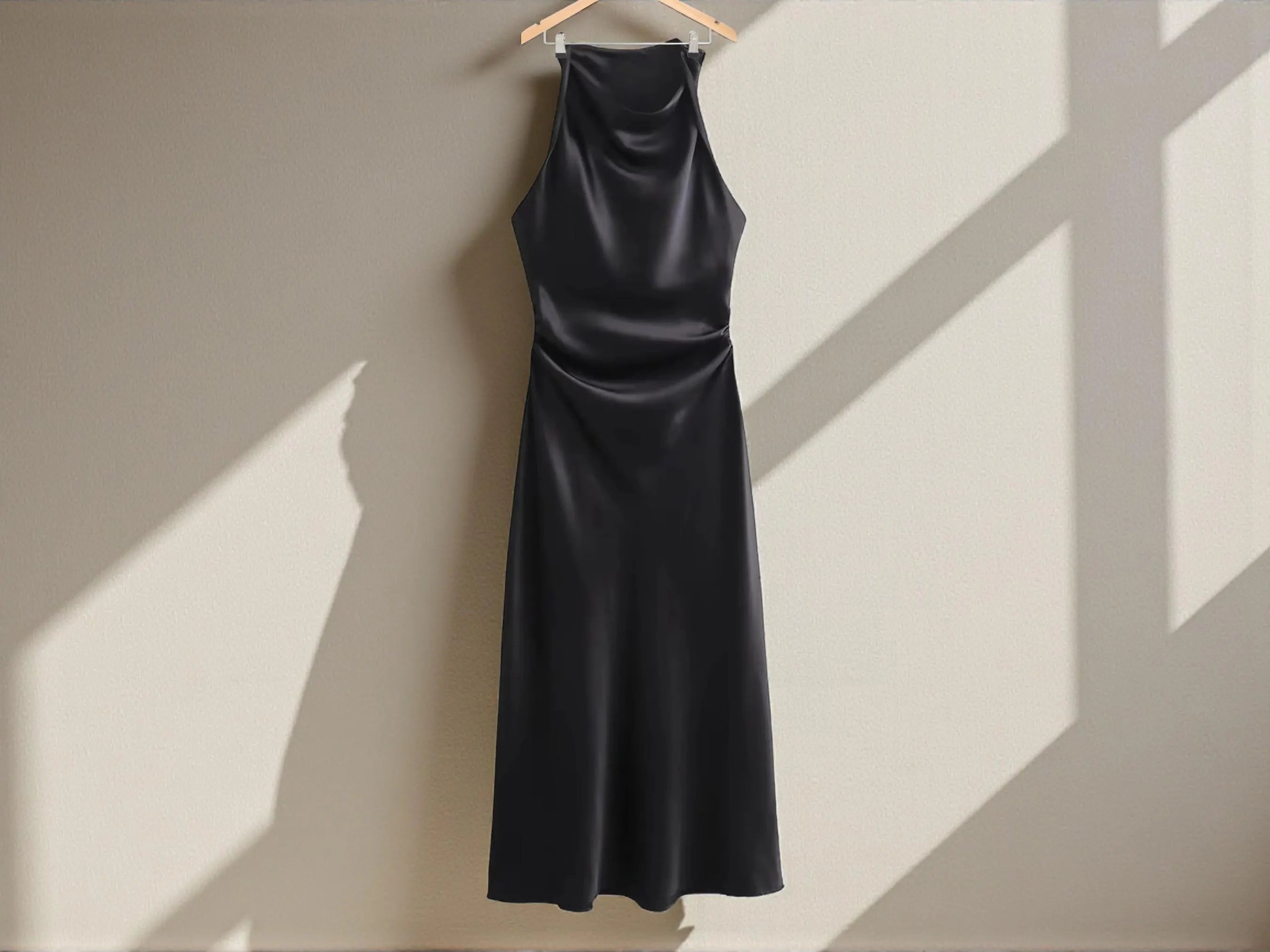 Youmi black satin dress