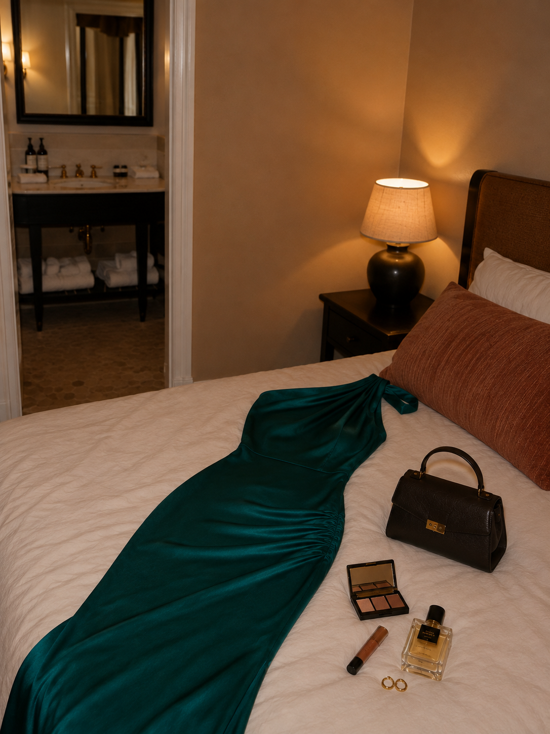 Green satin dress 🤍