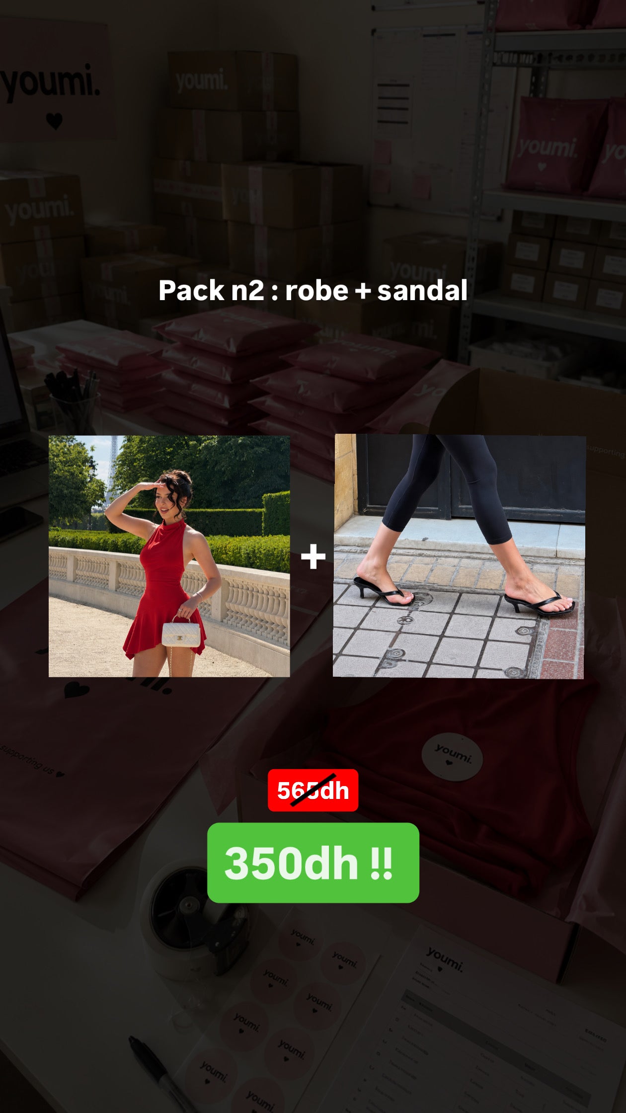 PACK N2 PROMO  ( mini robe + sandal )